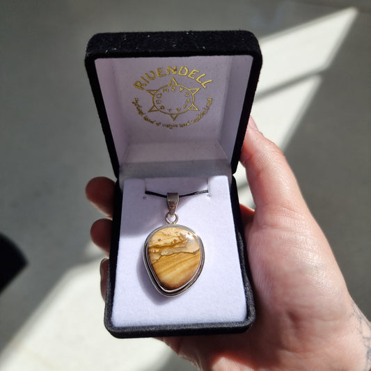 Petrified wood pendant - Rivendell Shop