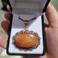 Goldstone Oval Pendant in 925 Sterling Silver - Decorative Border - Rivendell Shop