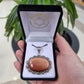Goldstone Oval Pendant in 925 Sterling Silver - Decorative Border - Rivendell Shop