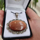 Goldstone Oval Pendant in 925 Sterling Silver - Decorative Border - Rivendell Shop