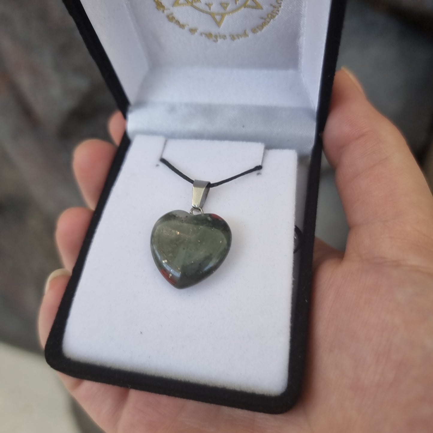 Bloodstone heart pendant - Rivendell Shop