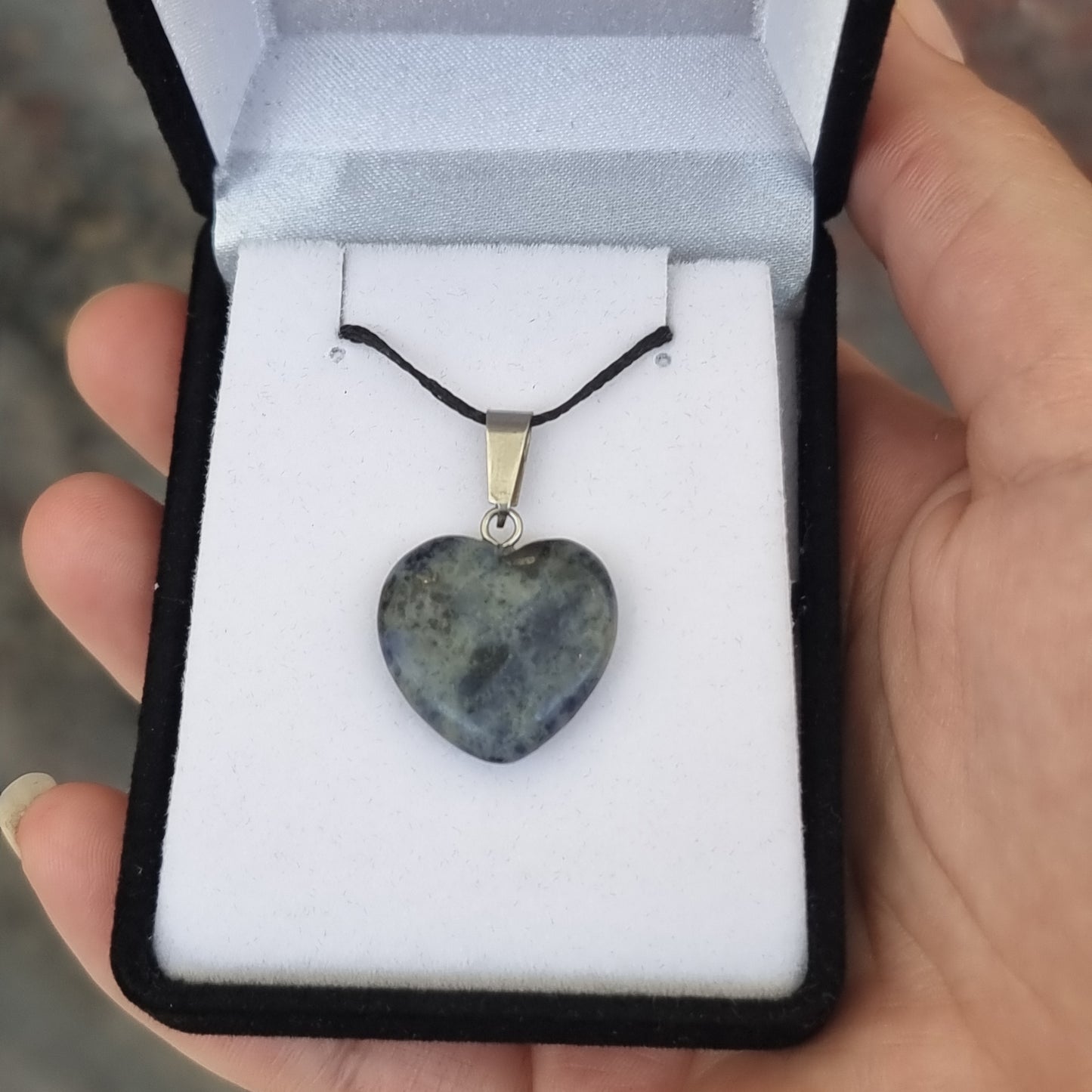 Sodalite heart pendant - Rivendell Shop