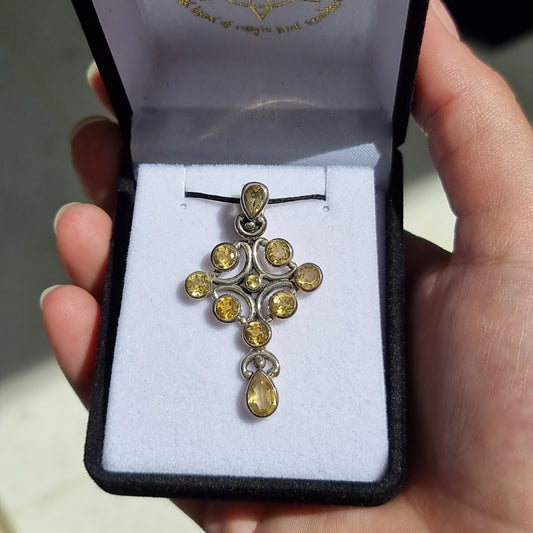 Citrine cross pendant - Rivendell Shop