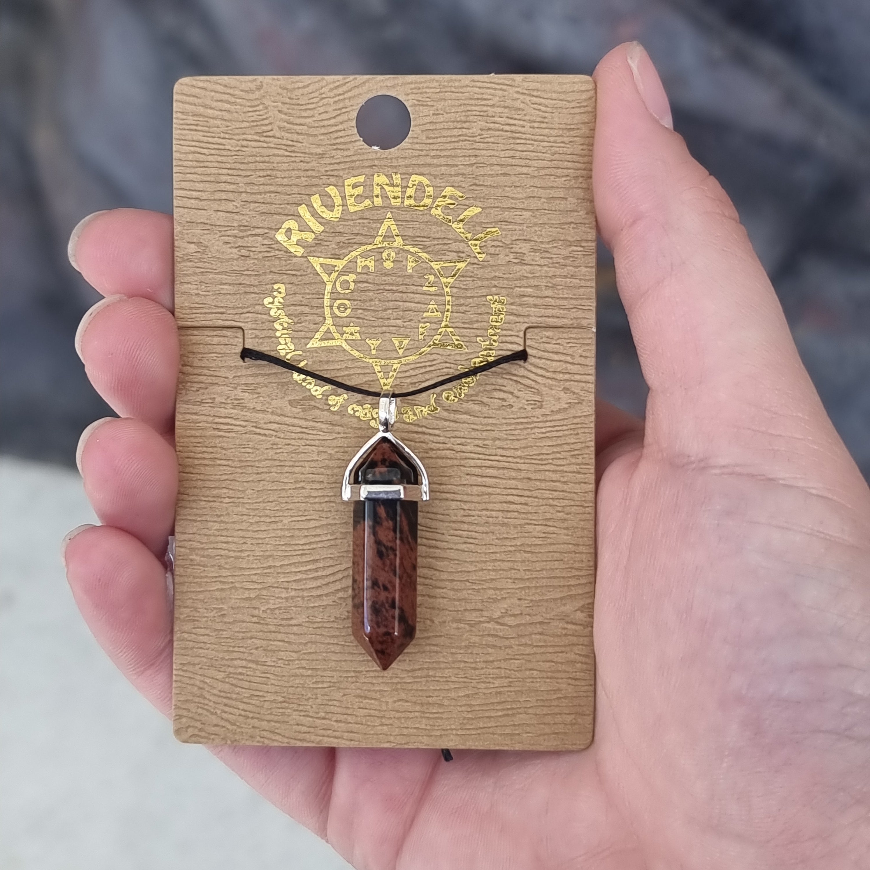 Mahogany shop obsidian pendant