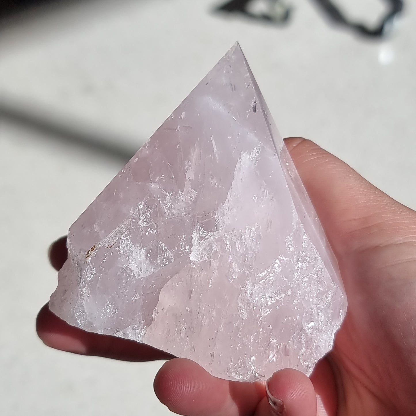 Rose quartz semi polished point - Rivendell Shop