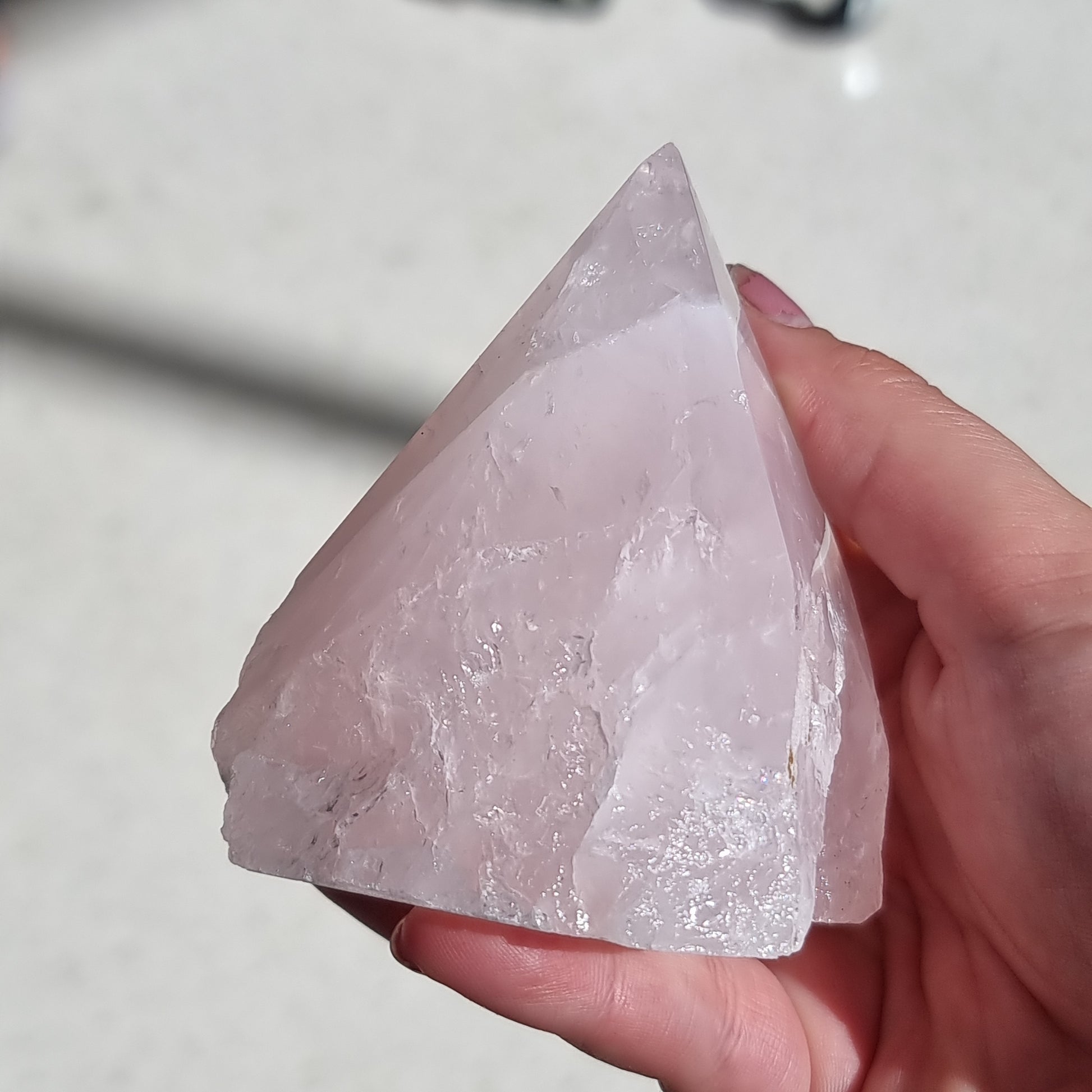 Rose quartz semi polished point - Rivendell Shop