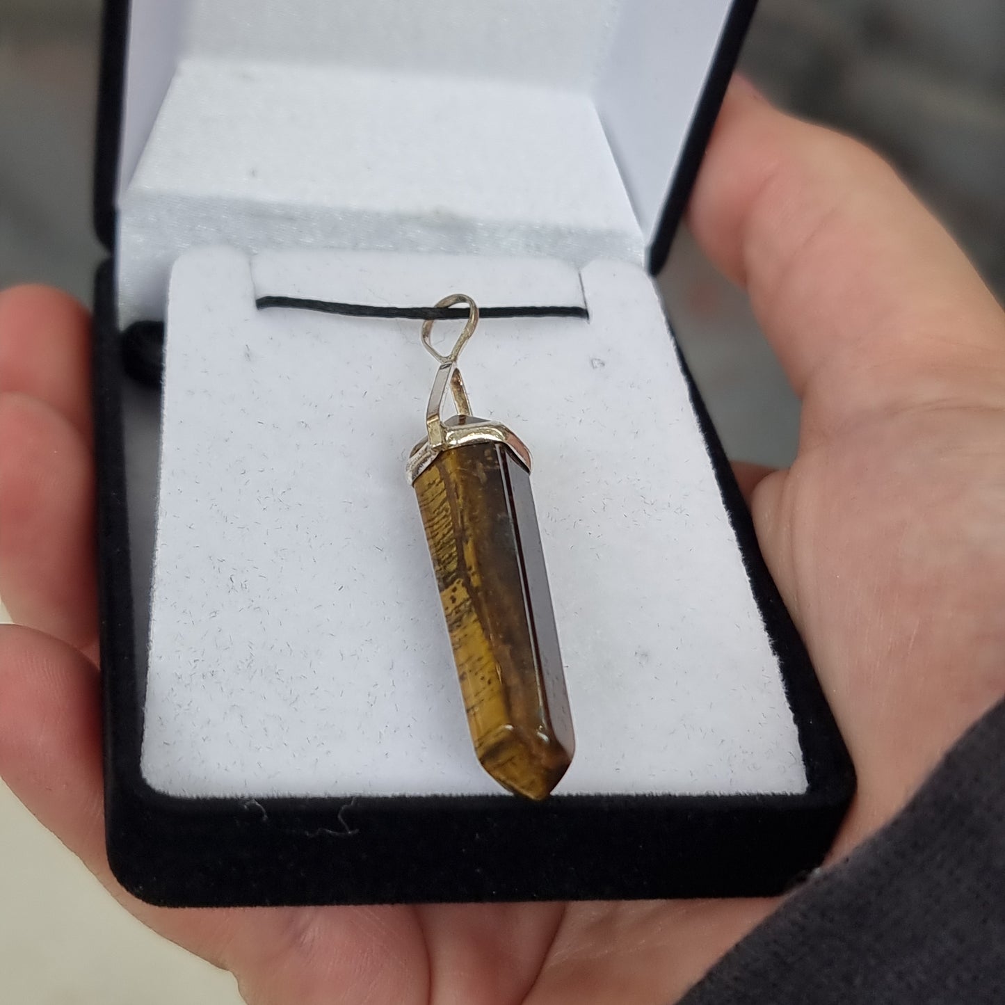 Tigers eye silver point pendant - Rivendell Shop