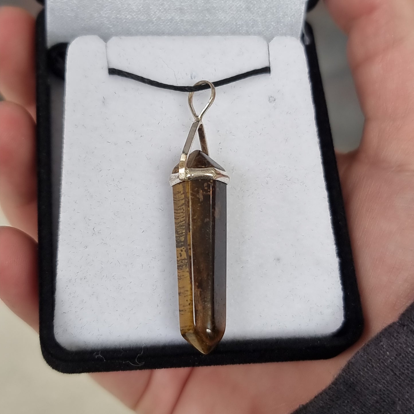 Tigers eye silver point pendant - Rivendell Shop