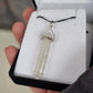 Clear quartz aura silver point pendant - Rivendell Shop