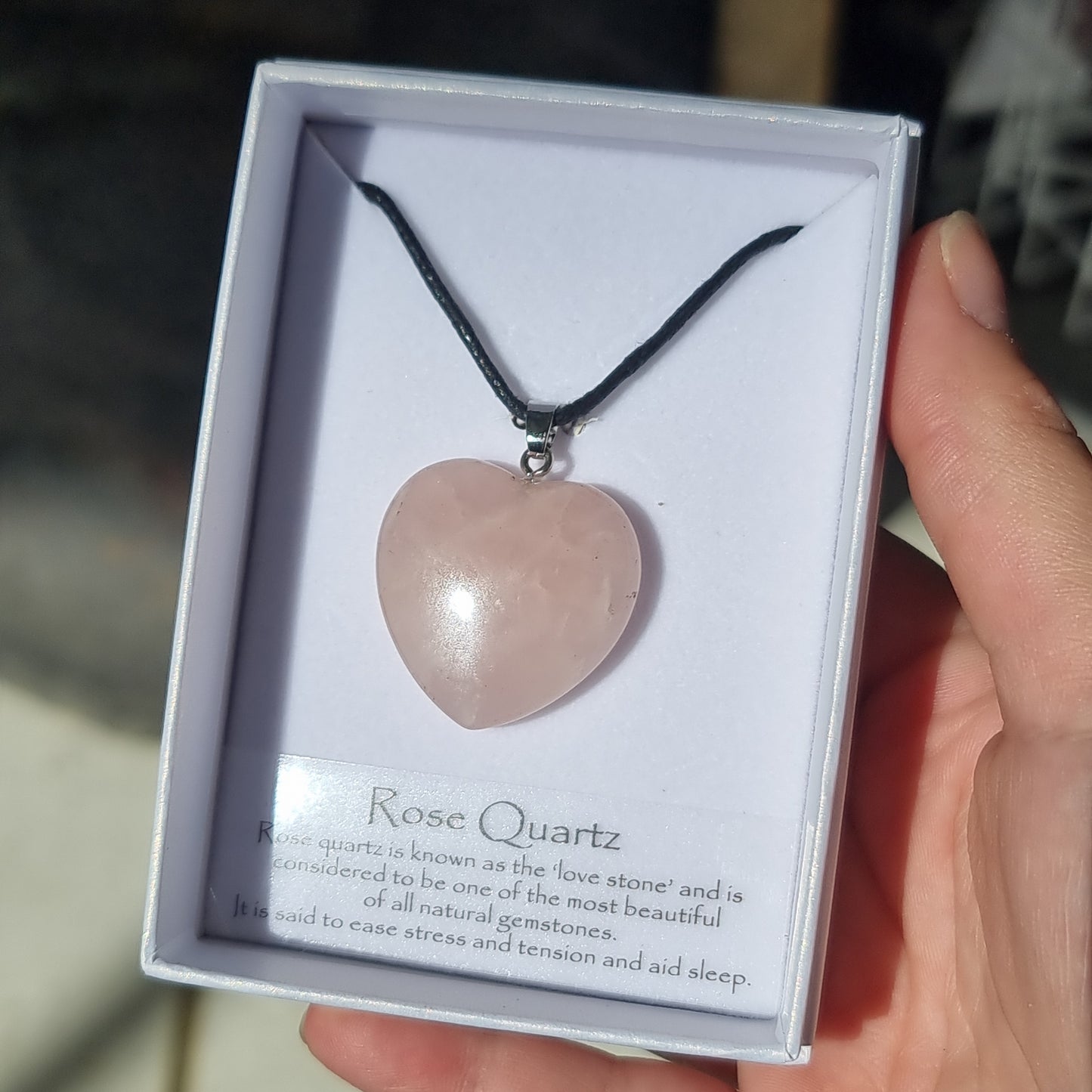 Rose quartz heart pendant - Rivendell Shop