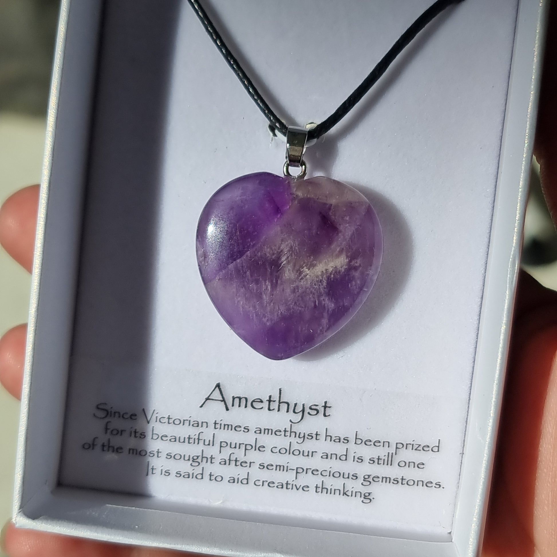 Amethyst heart pendant - Rivendell Shop