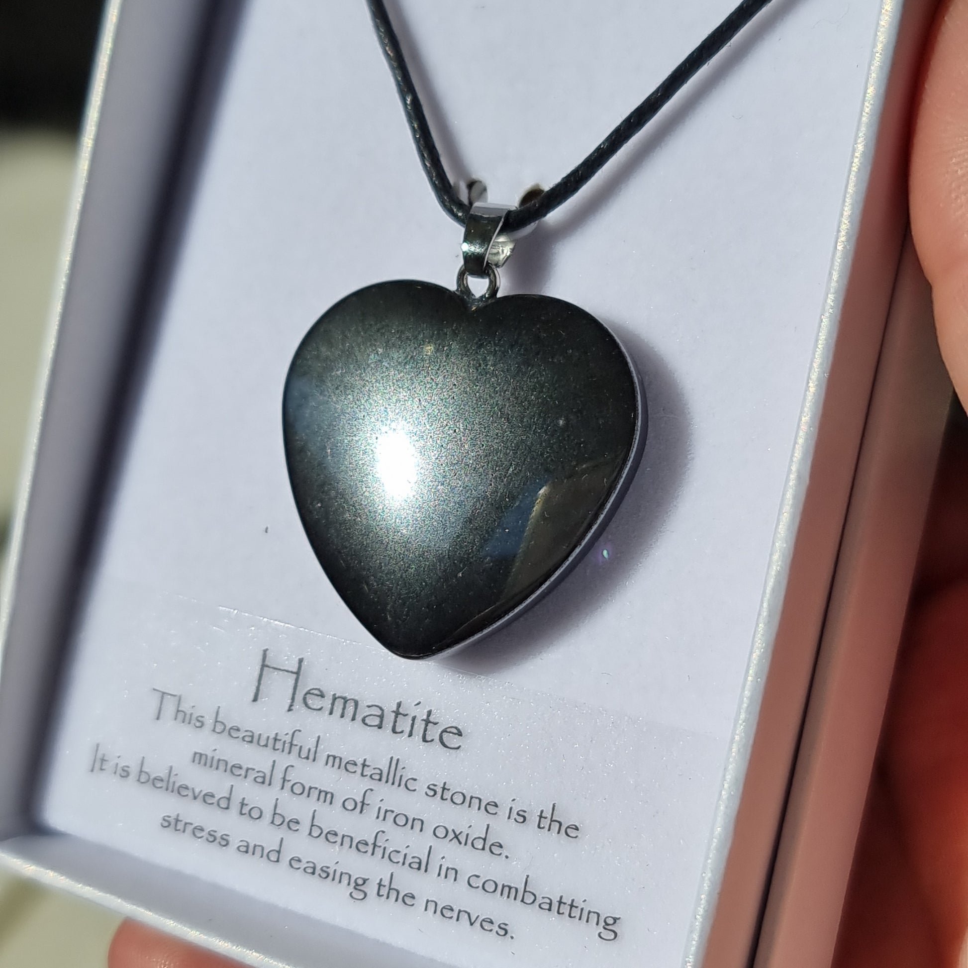 Hematite heart pendant - Rivendell Shop