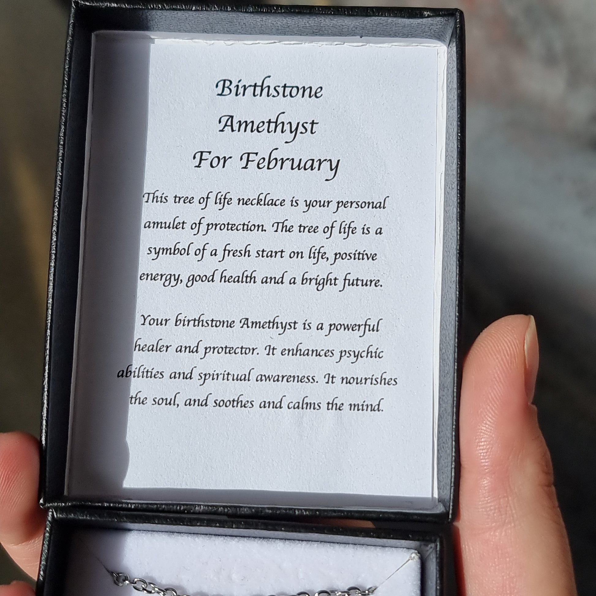 February birthstone pendant - Rivendell Shop
