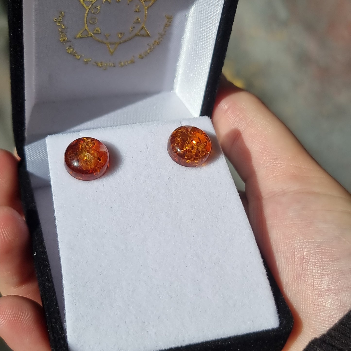 Amber studs - Rivendell Shop