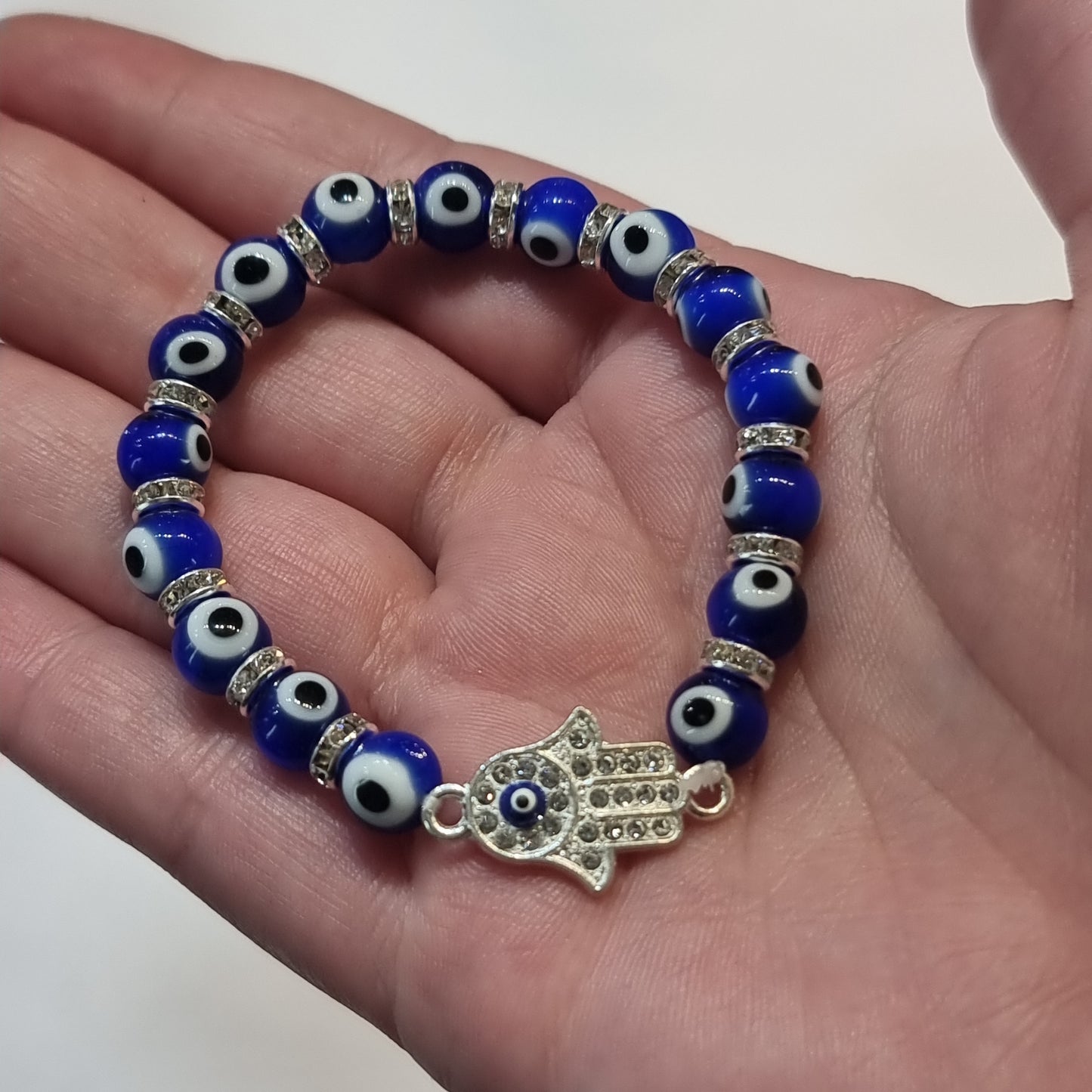 Evil eye bracelet - linked hamsa - Rivendell Shop