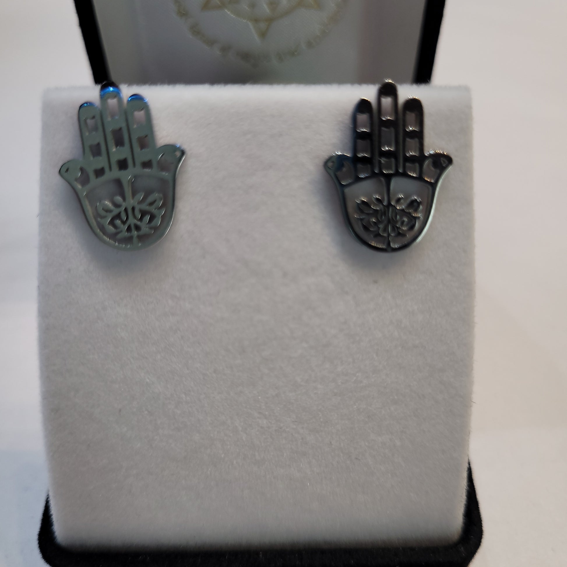 Evil Eye Hamsa Hand Ear Stud Rings - Rivendell Shop