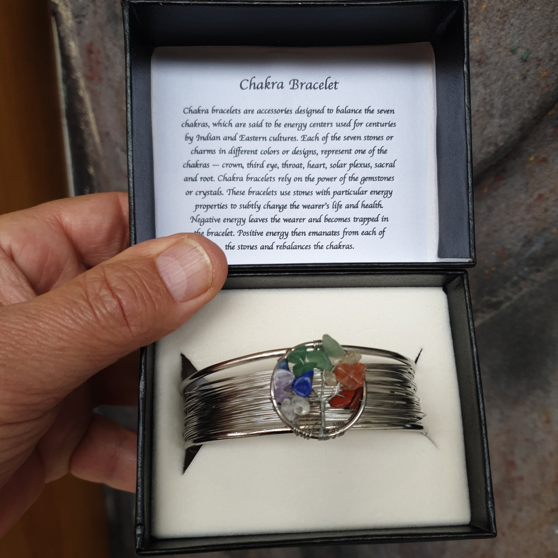 Chakra Tree of Life Silver Plated Bracelet - Rivendell Shop