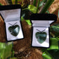 Heart Greenstone Pendant Carving with Koru Indentation - Rivendell Shop
