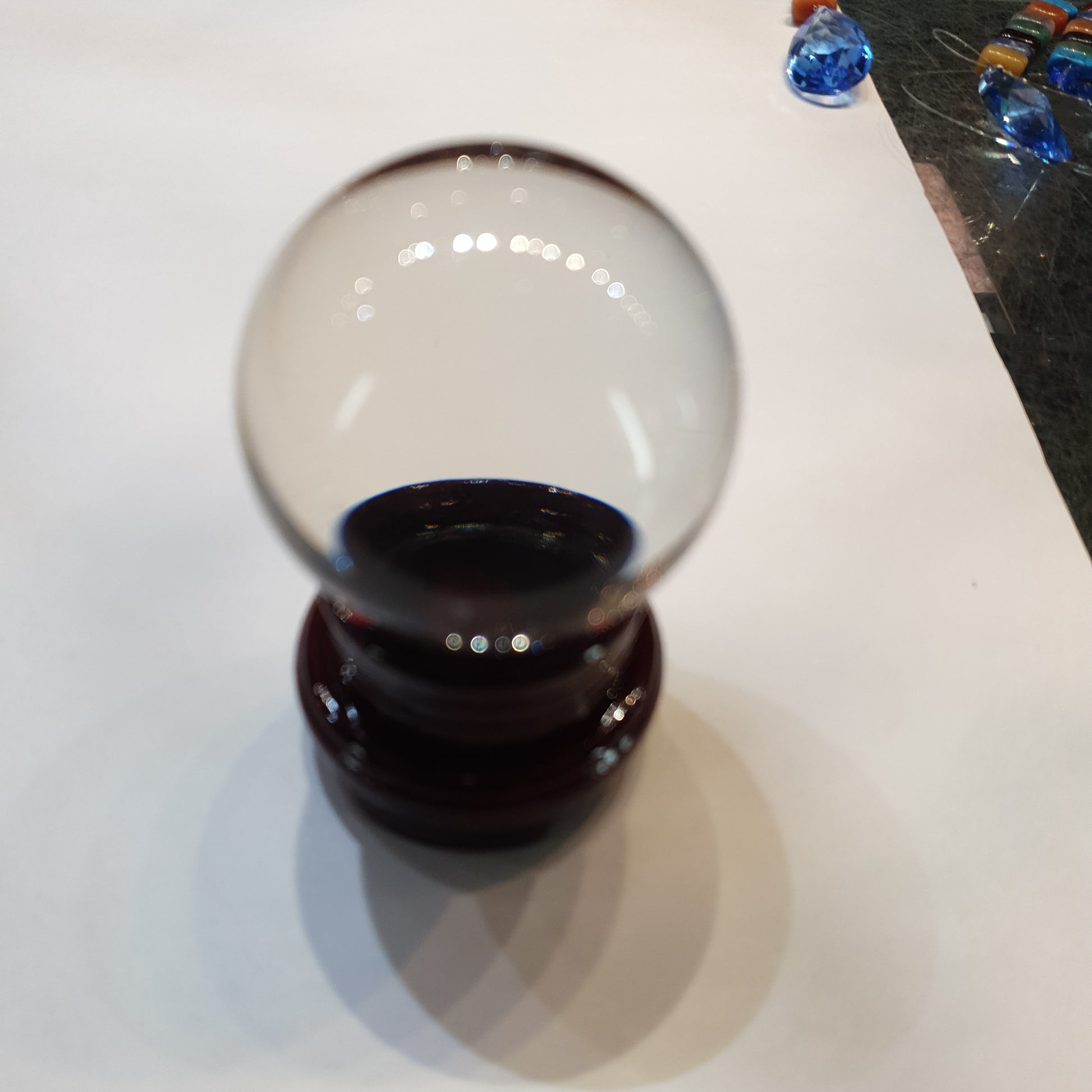 Clear Crystal Ball on Stand 5.5 cm - Rivendell Shop