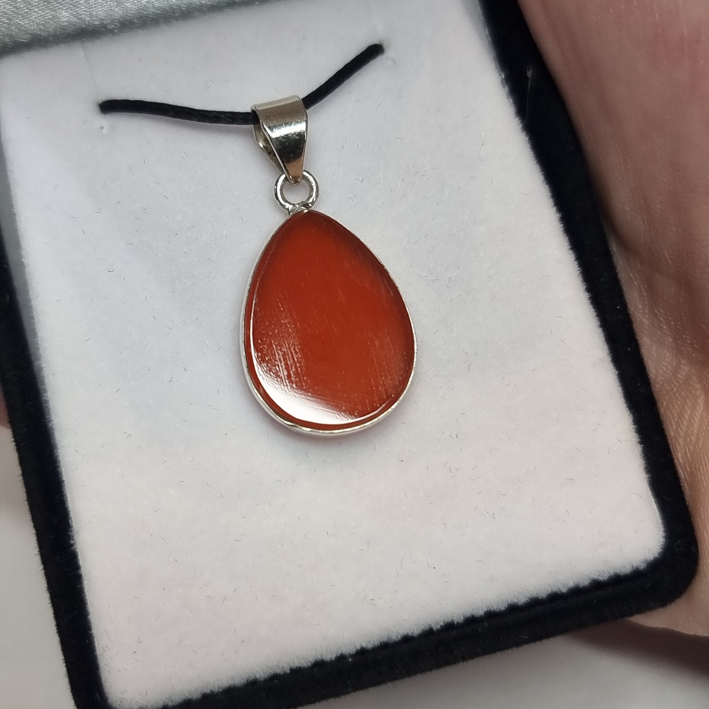 Carnelian sterling silver pendant - Rivendell Shop