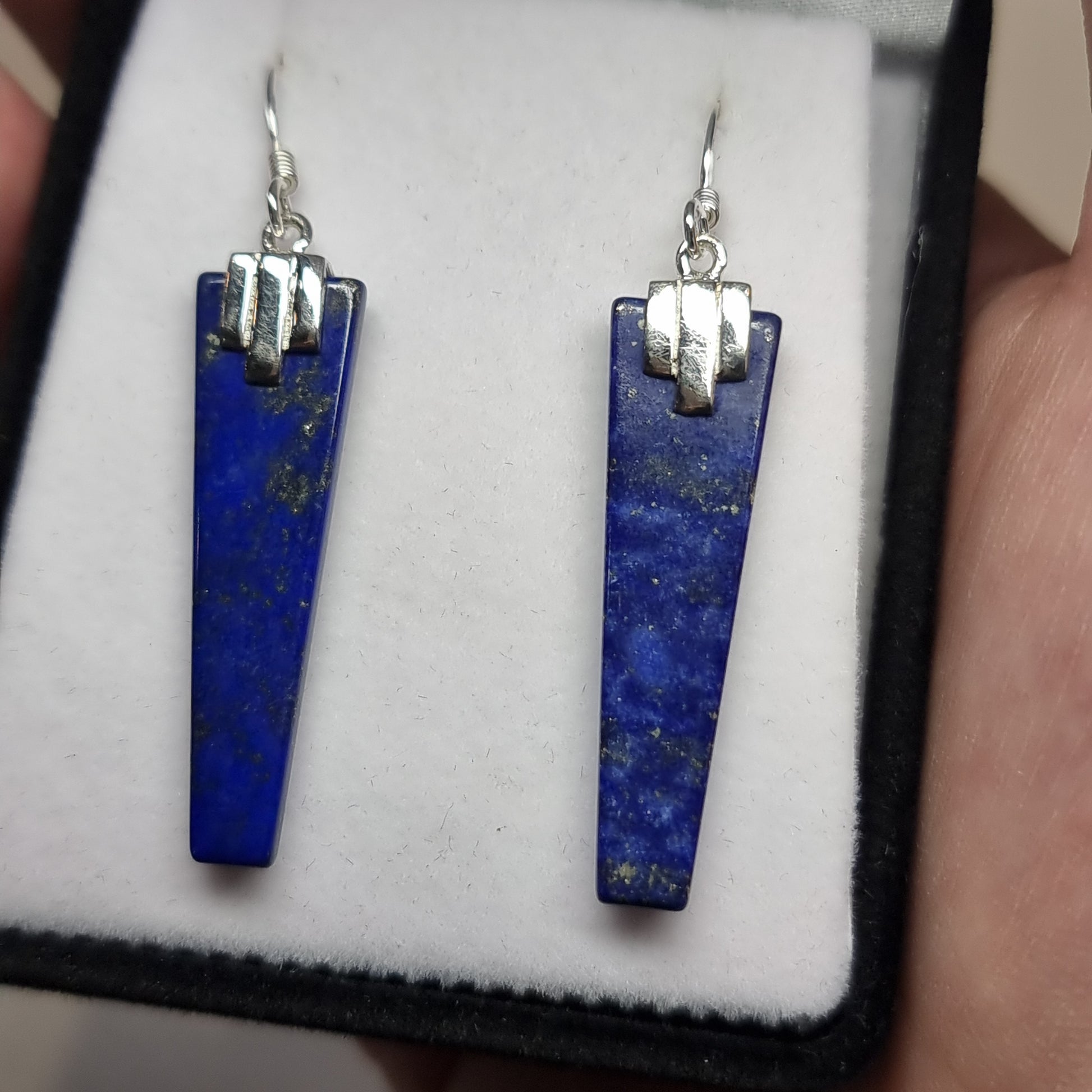 Lapis lazuli sterling silver earrings - Rivendell Shop