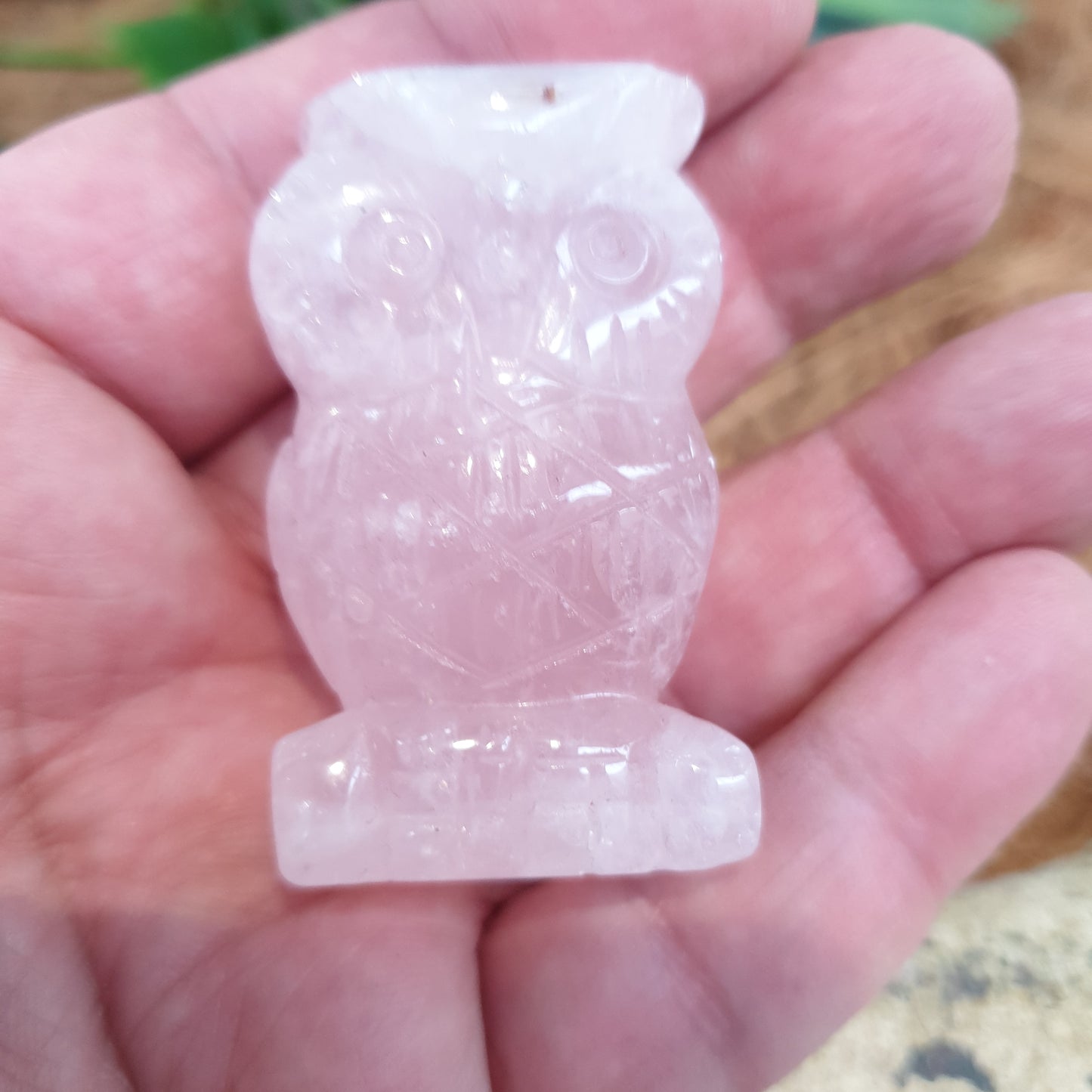 Rose quartz Owl - Rivendell Shop