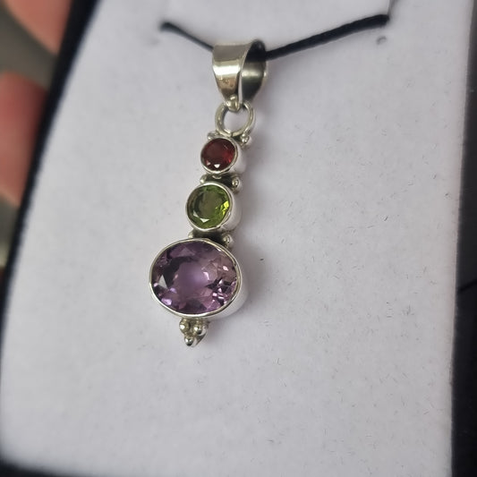 Amethyst/Peridot/Garnet pendant - Rivendell Shop