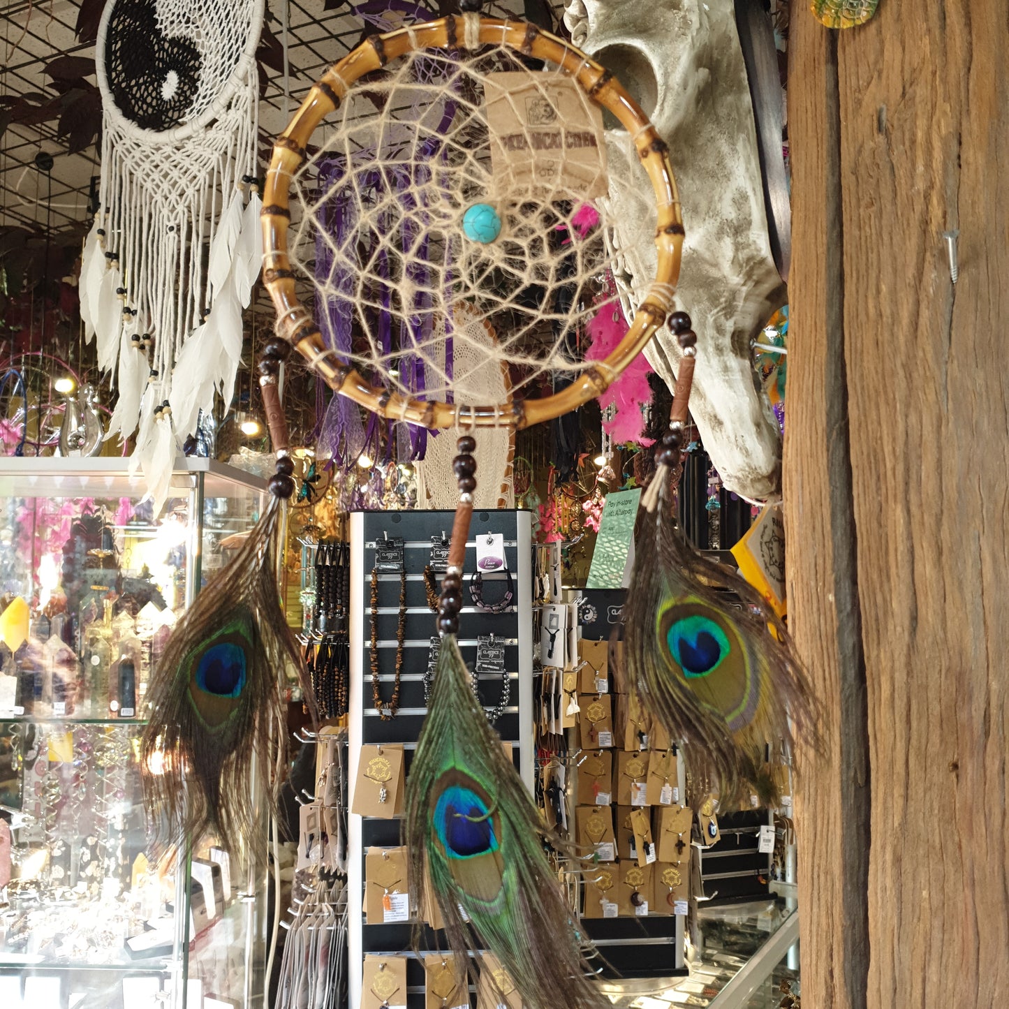 Bamboo peacock dream catcher - Rivendell Shop