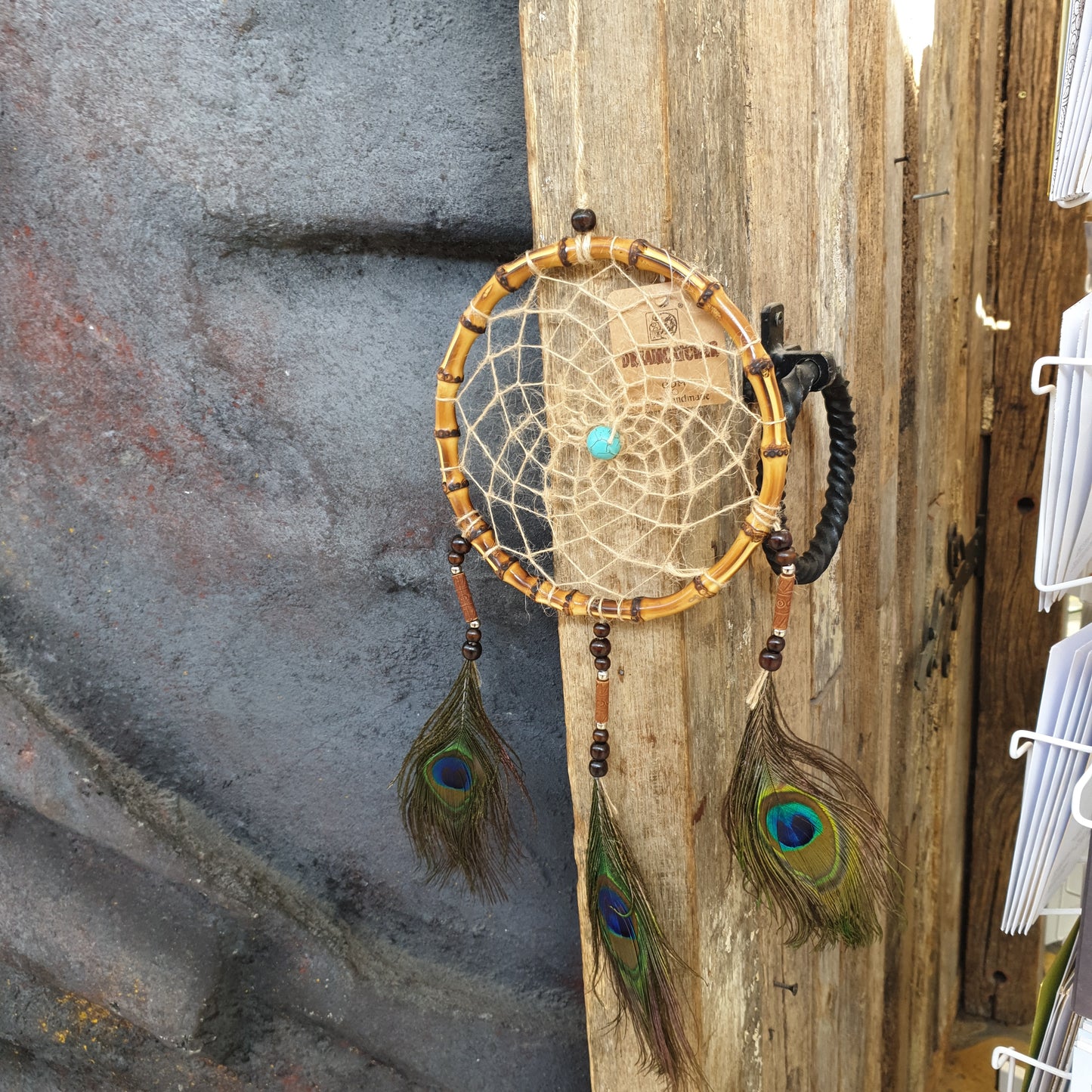 Bamboo peacock dream catcher - Rivendell Shop