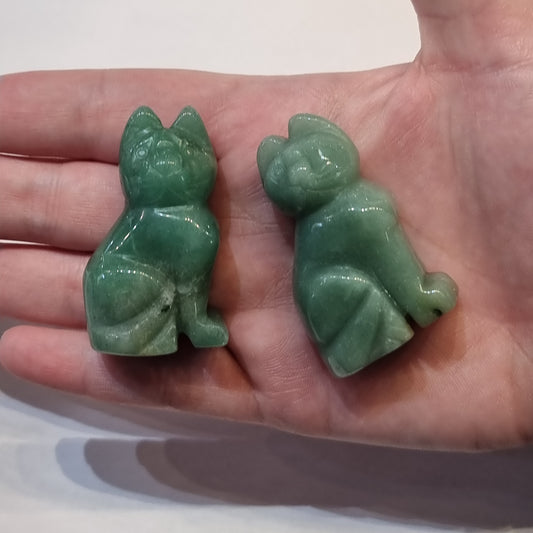 Green aventurine cat - Rivendell Shop
