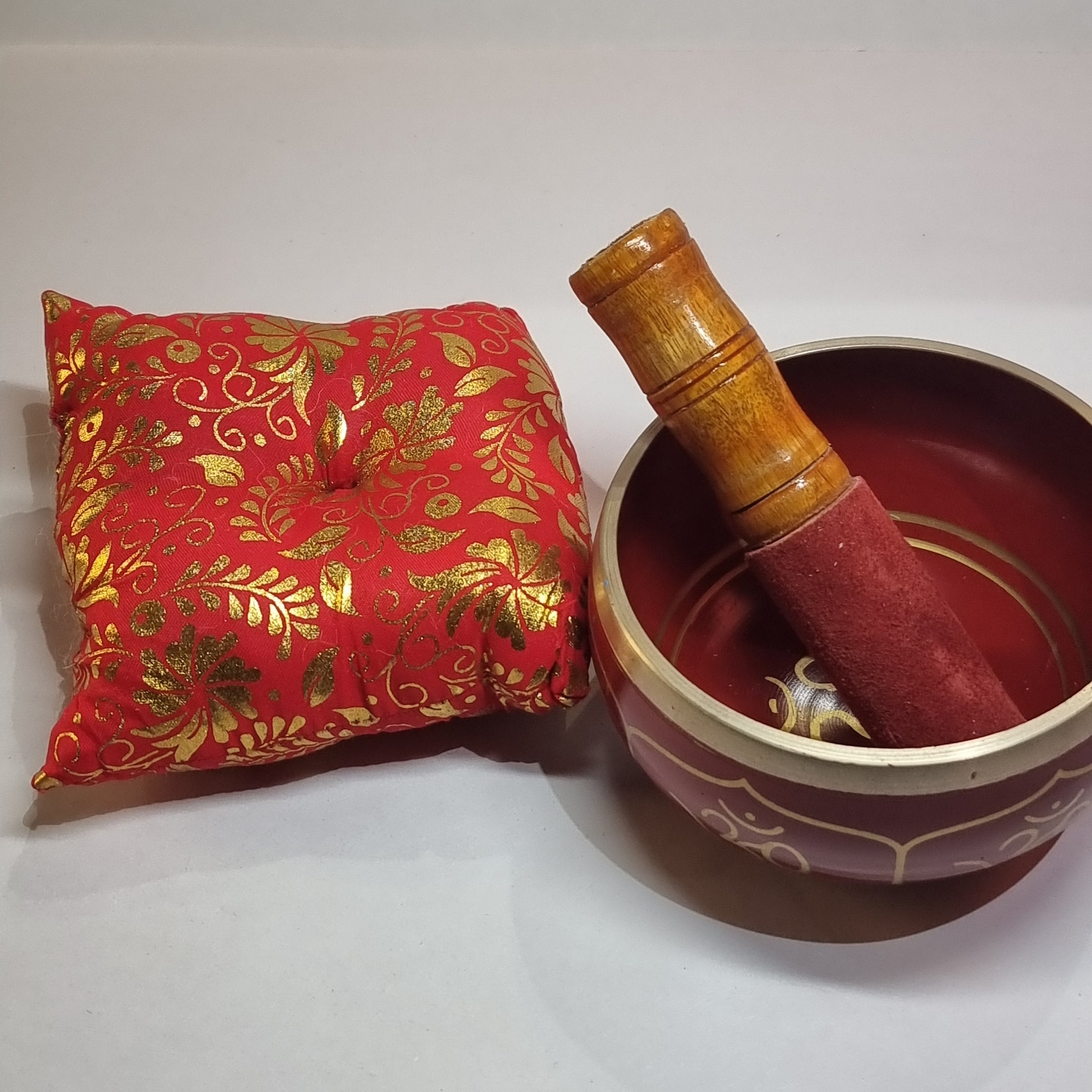 Singing bowl - red om - Rivendell Shop