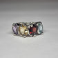 Diamond cut ring - amethyst, citrine, garnet & blue topaz - Rivendell Shop