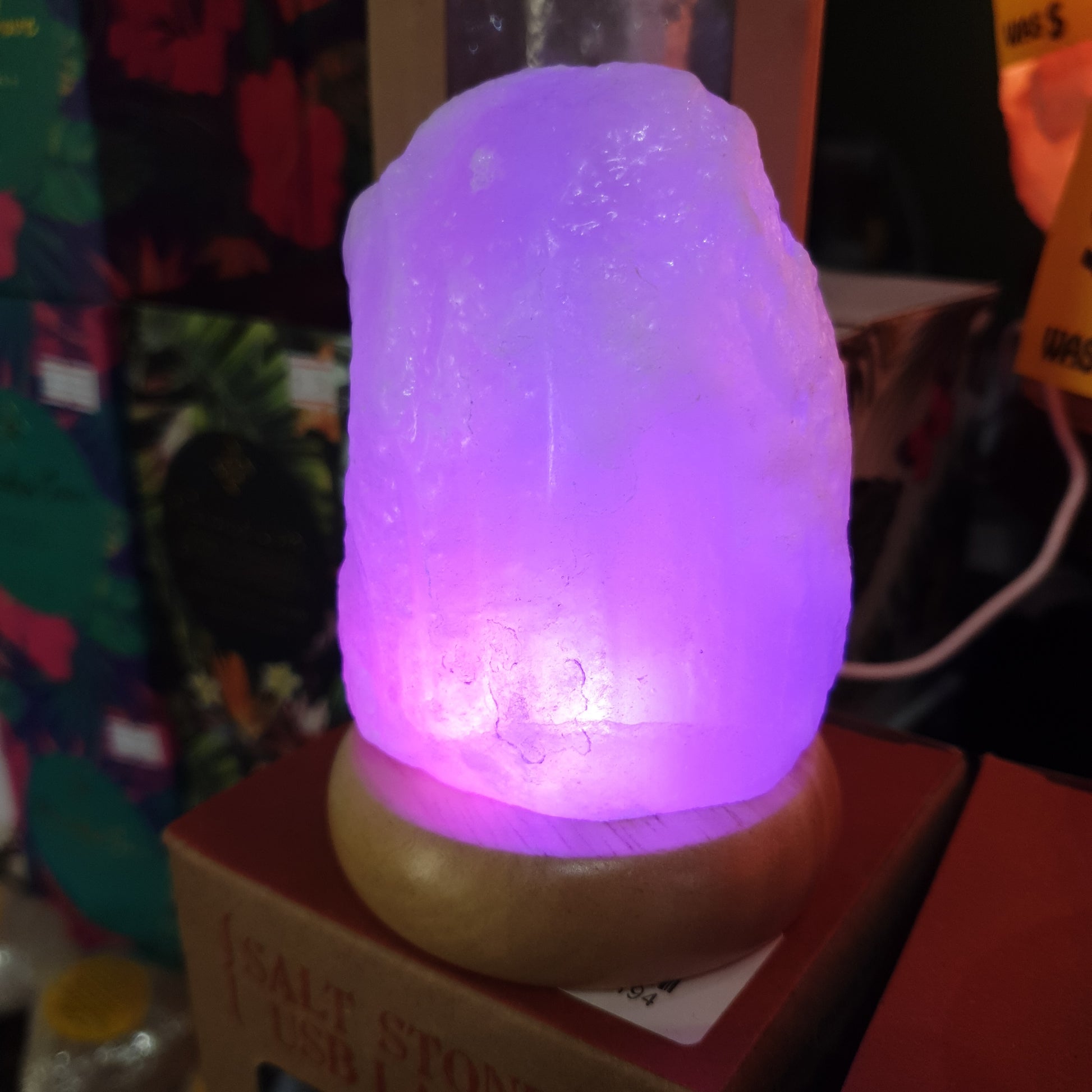 USB White Salt lamp - colour changing - Rivendell Shop