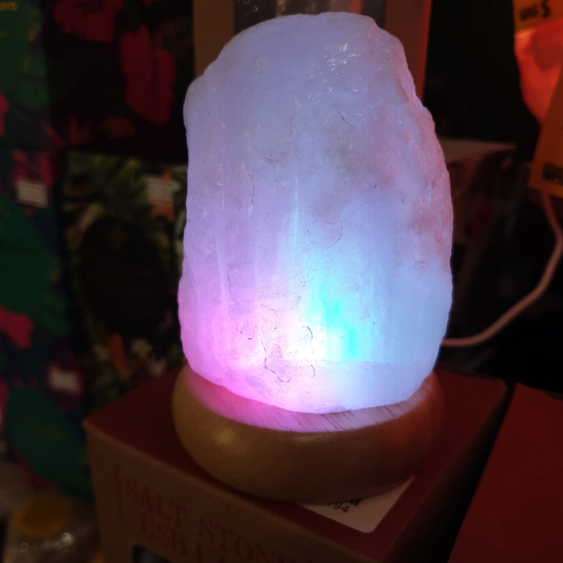 USB White Salt lamp - colour changing - Rivendell Shop