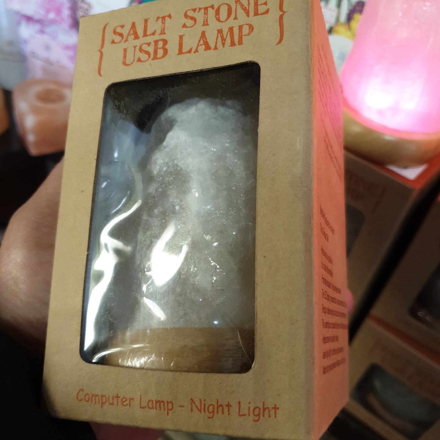 USB White Salt lamp - colour changing - Rivendell Shop