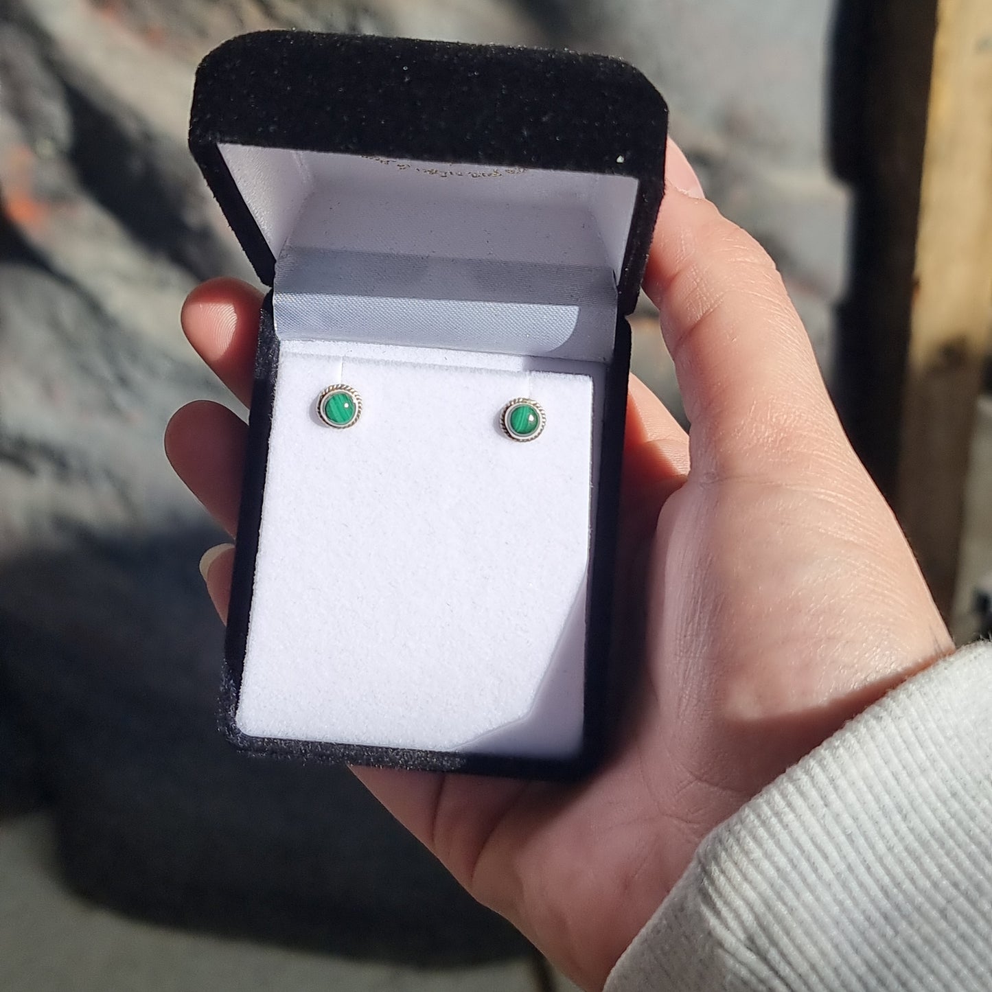 Malachite studs - Rivendell Shop