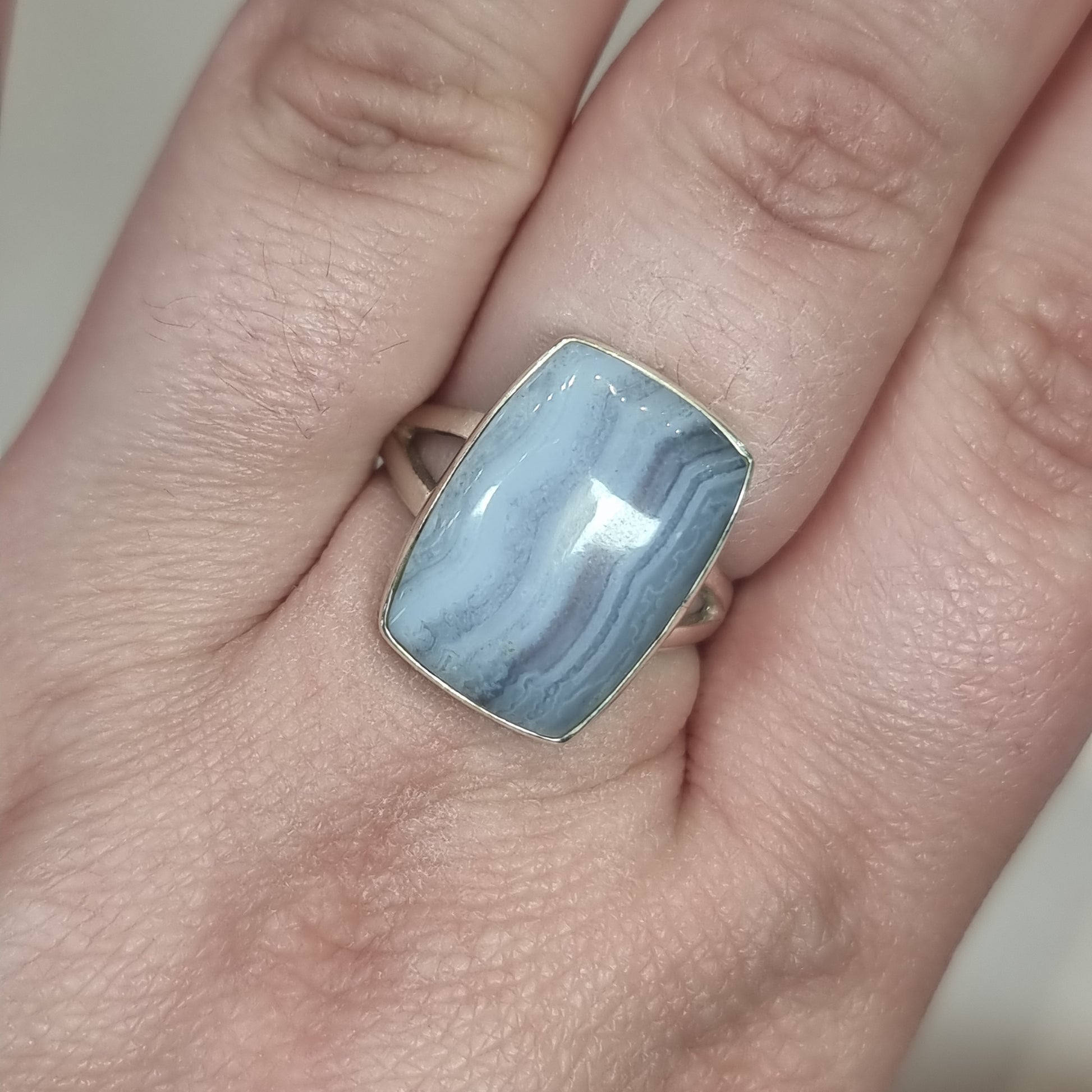 Blue lace agate ring - Rivendell Shop