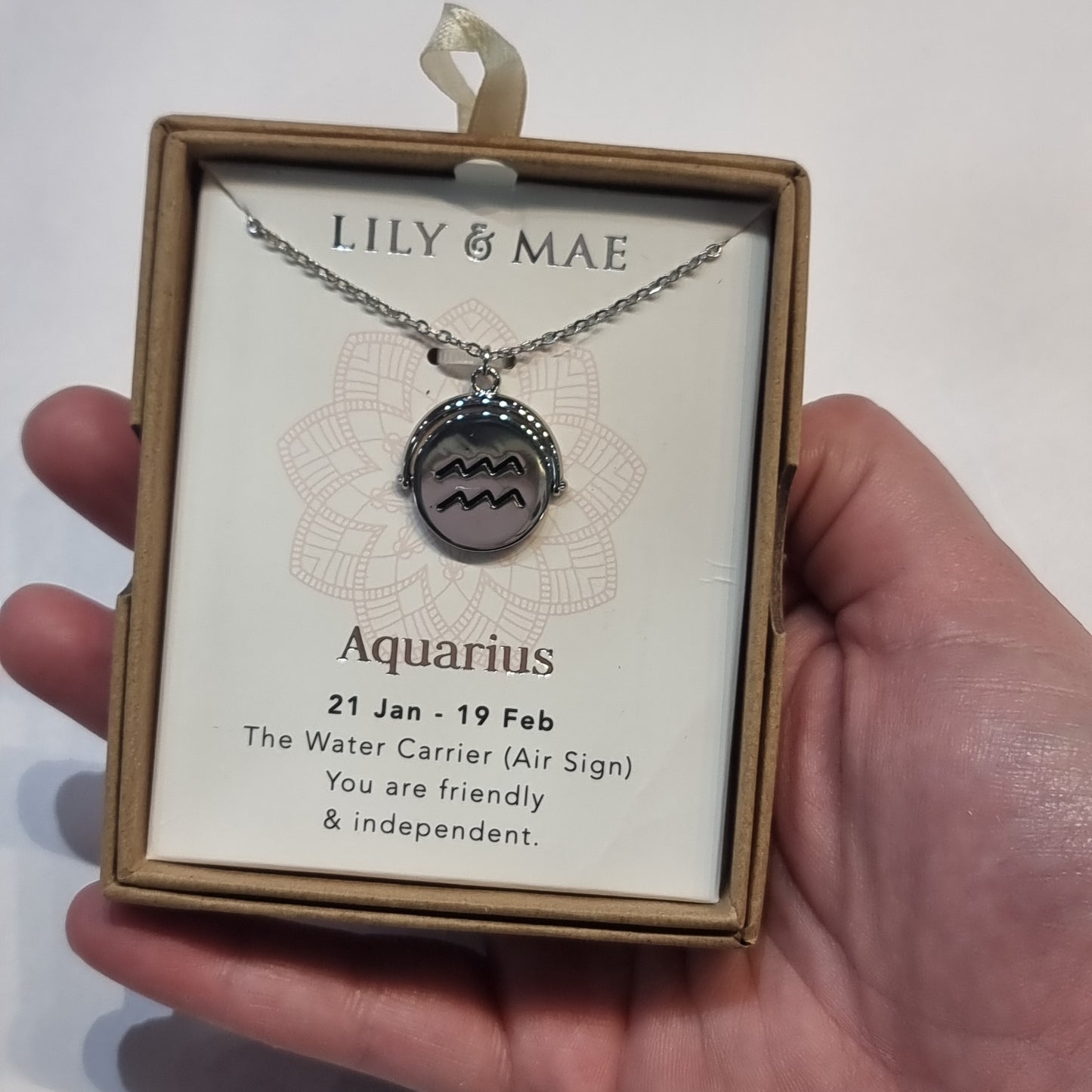 L&M spinning necklace - Aquarius - Rivendell Shop