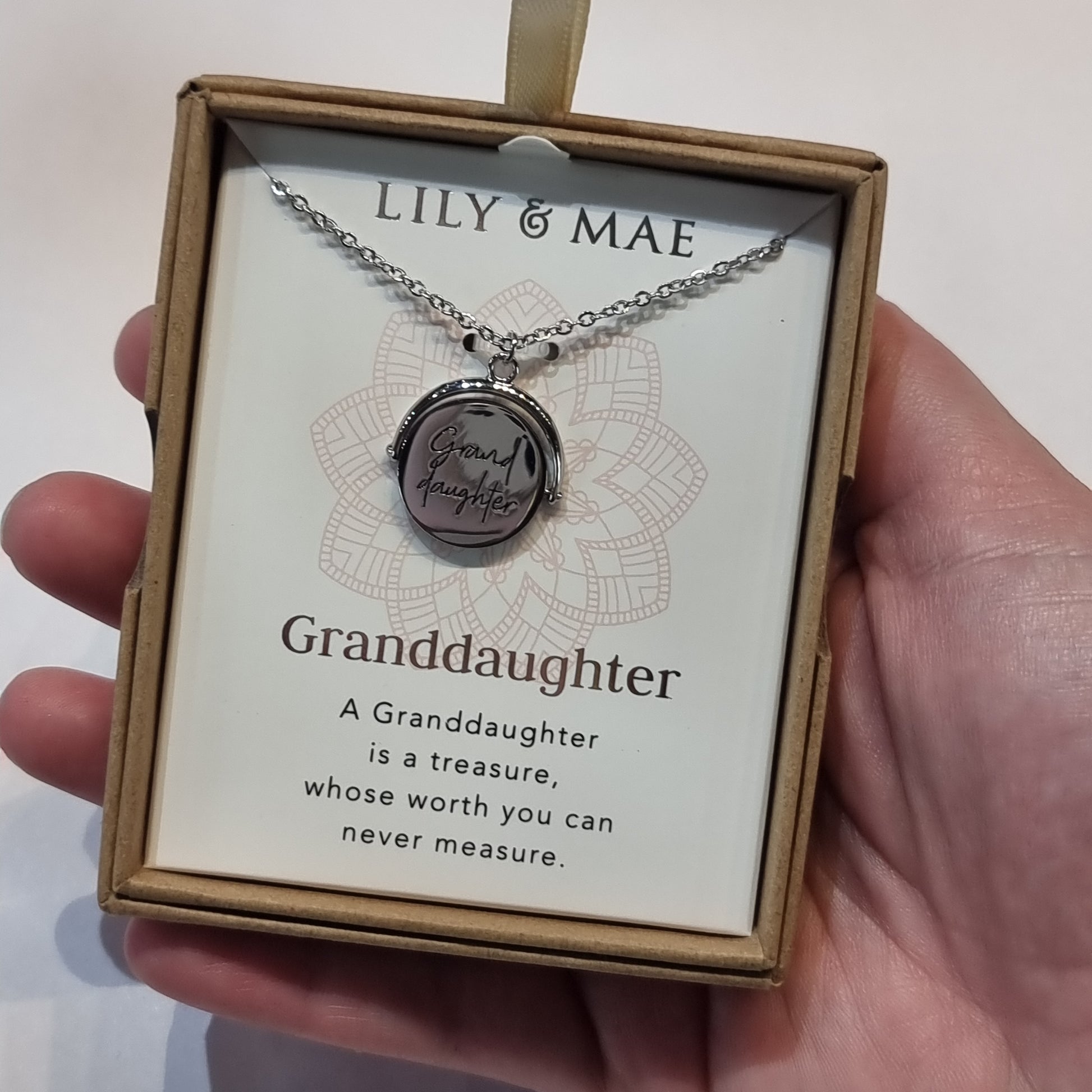 L&M spinning necklace - Grandaughter - Rivendell Shop