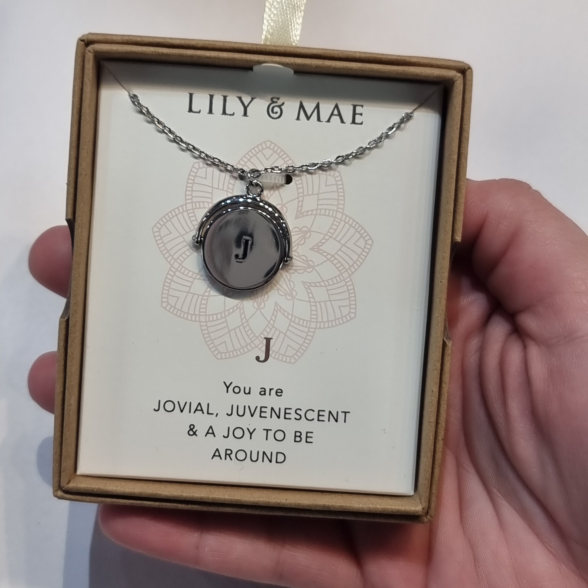 L&M spinning necklace - J - Rivendell Shop