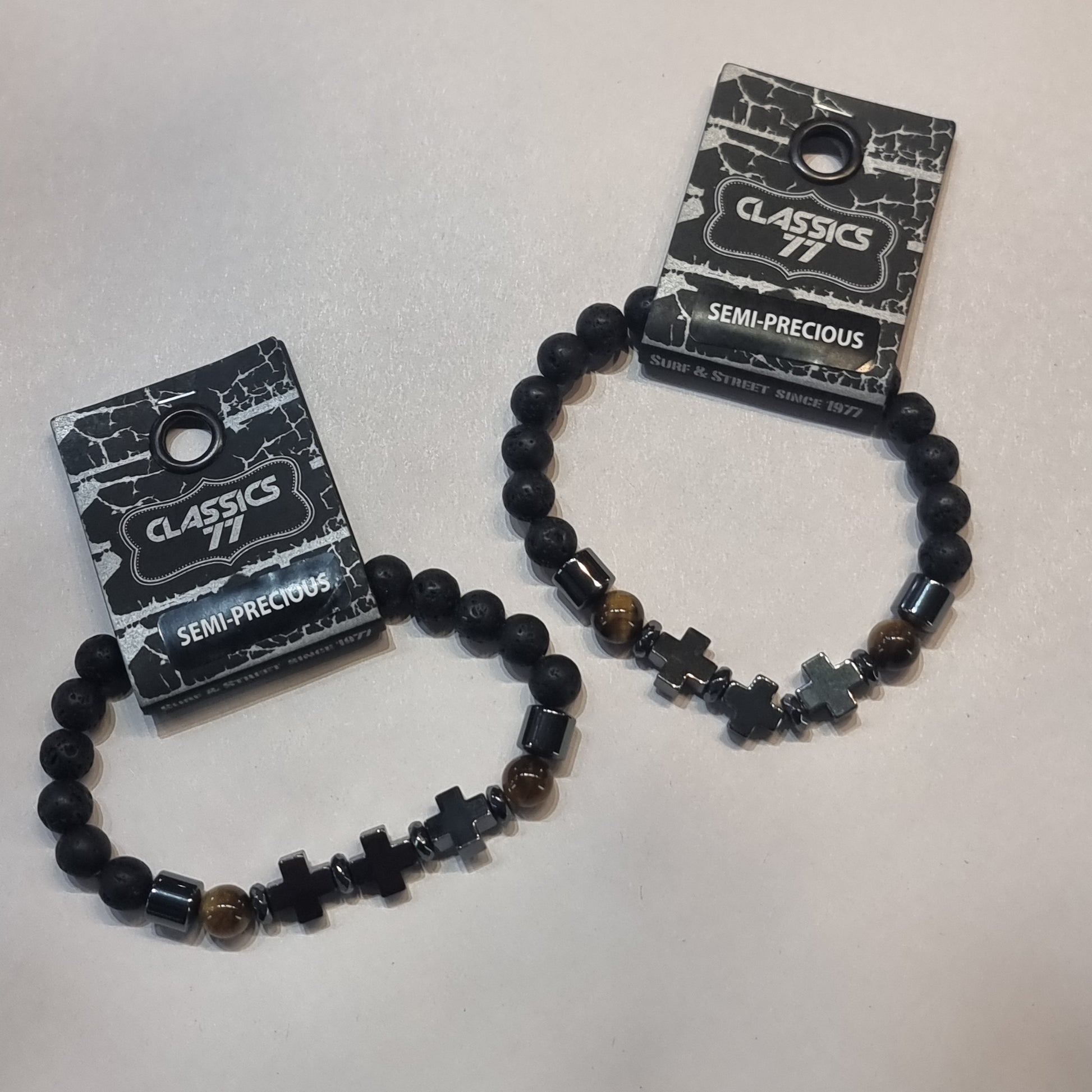 Cross lava beads bracelet - Rivendell Shop