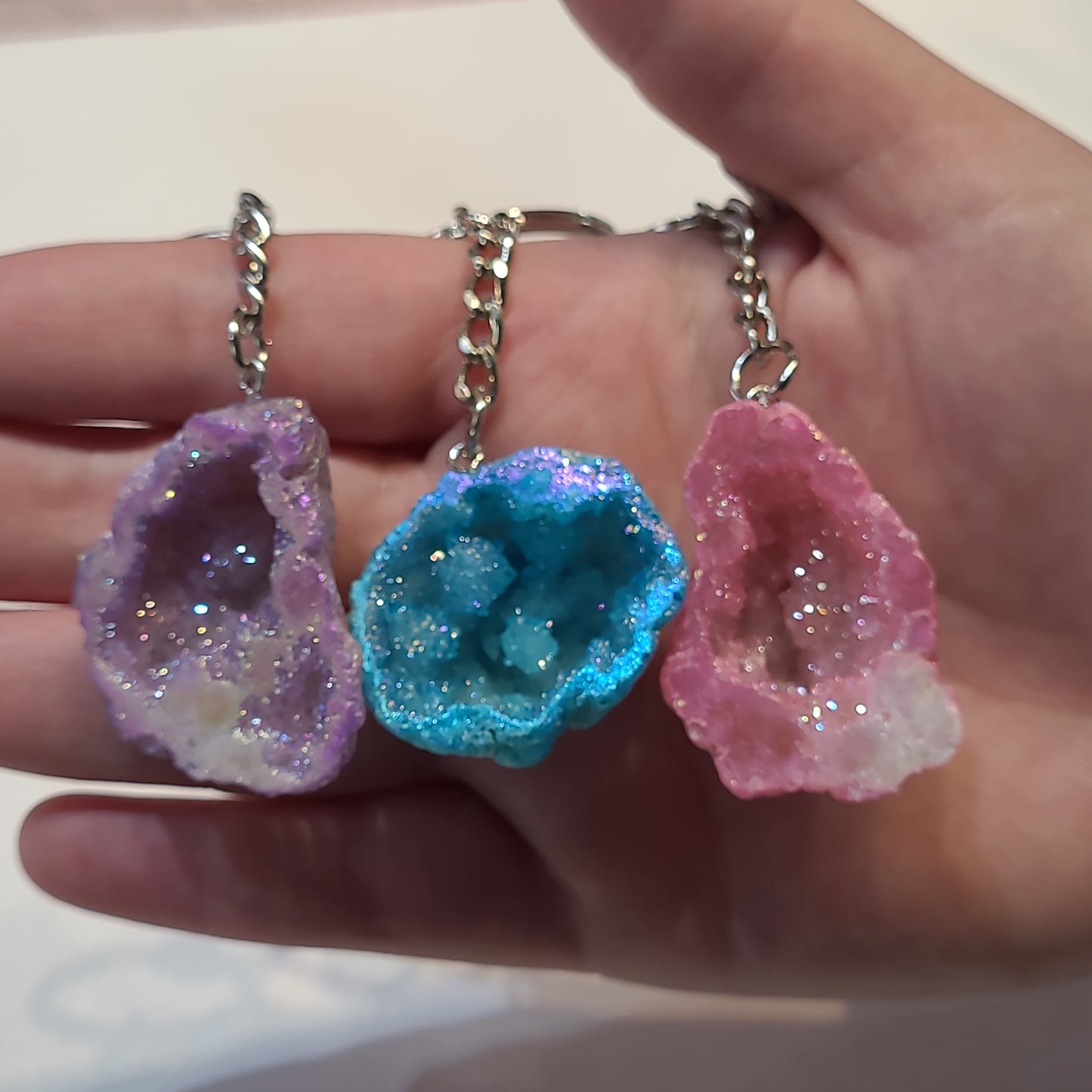 Aura Geode Keychain - Rivendell Shop