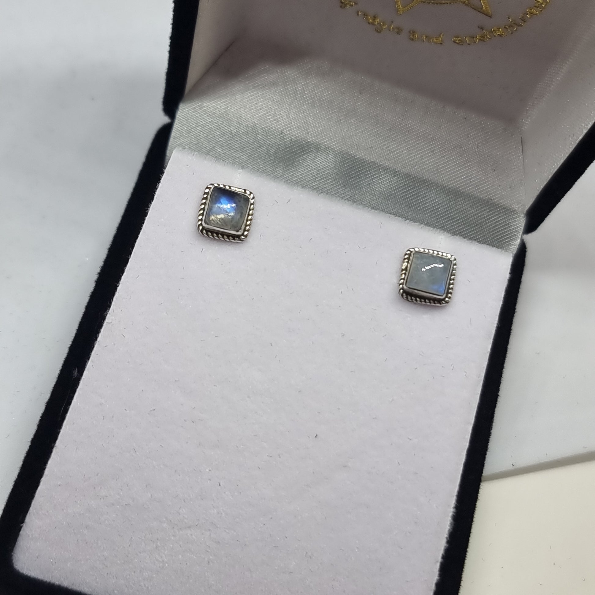 Moonstone studs - Rivendell Shop