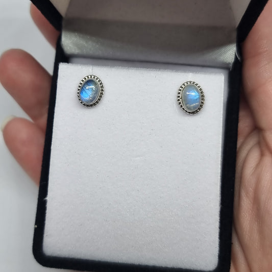 Moonstone studs - Rivendell Shop