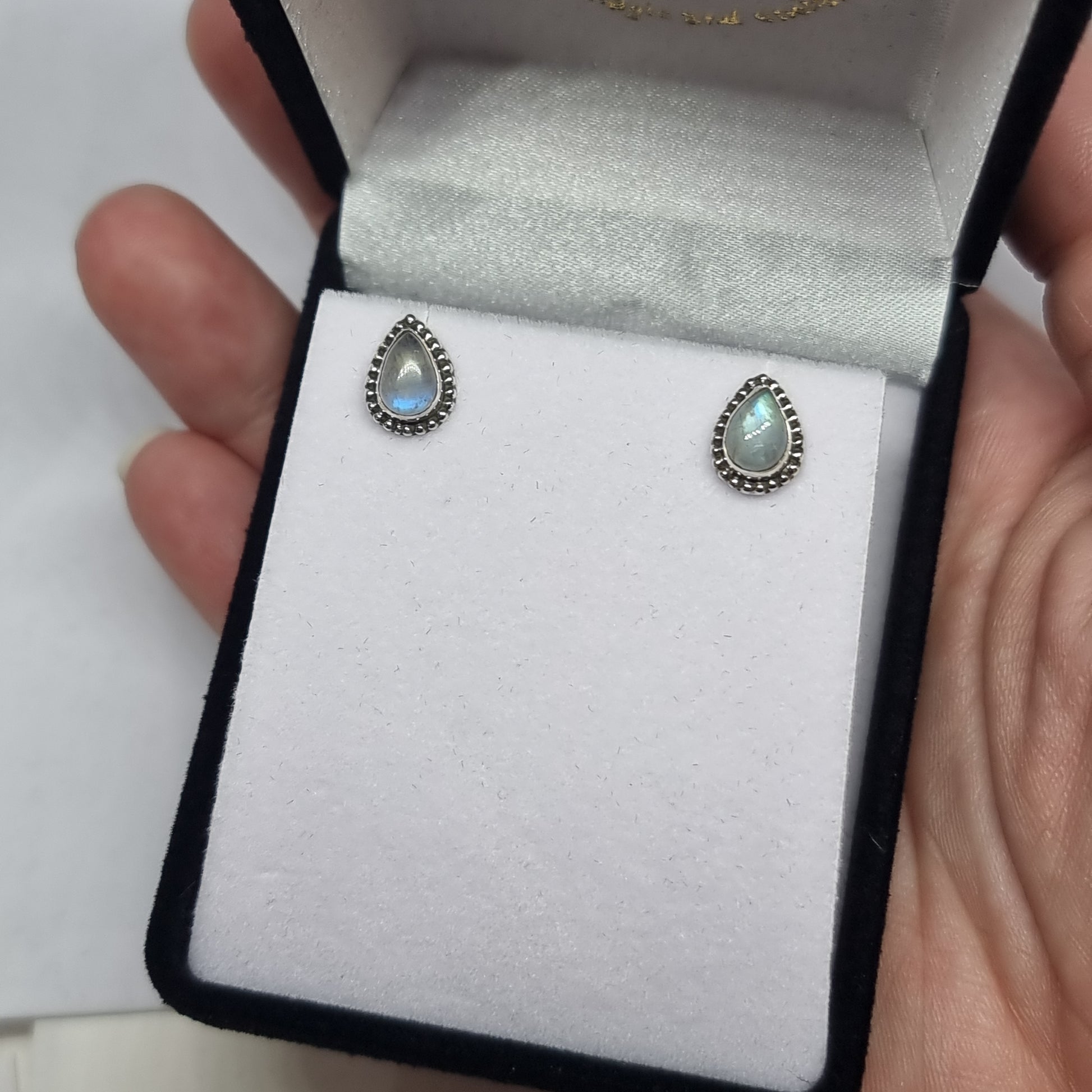 Moonstone studs - Rivendell Shop