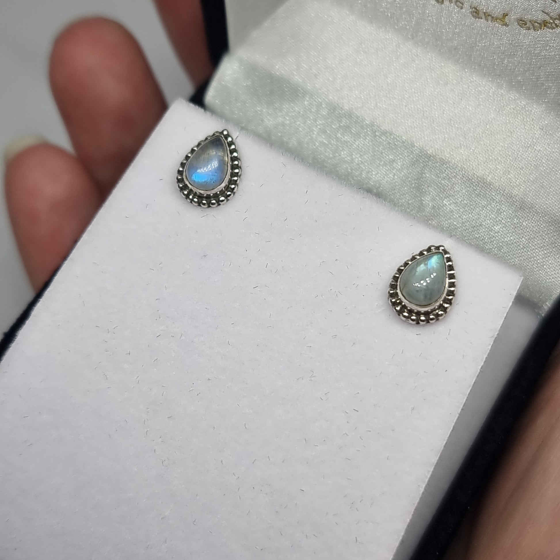 Moonstone studs - Rivendell Shop