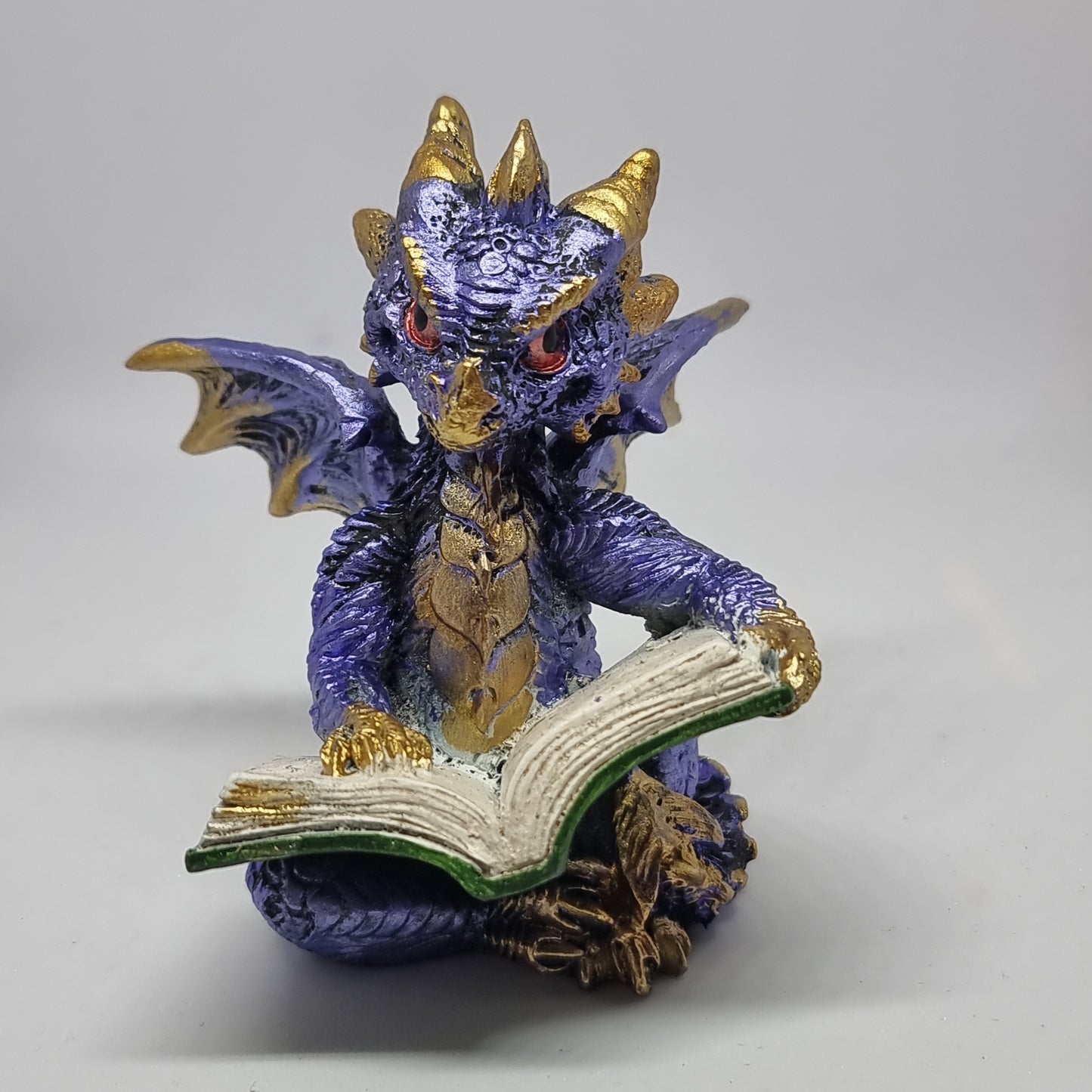 Dragon reading book - blue - Rivendell Shop