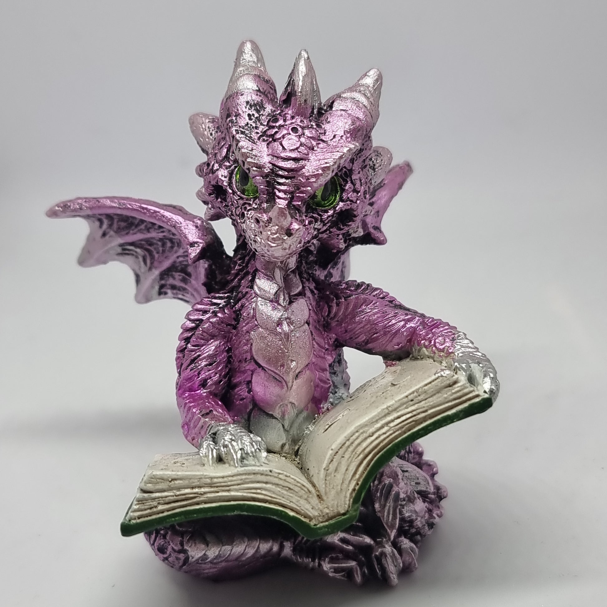 Dragon reading book - purple - Rivendell Shop