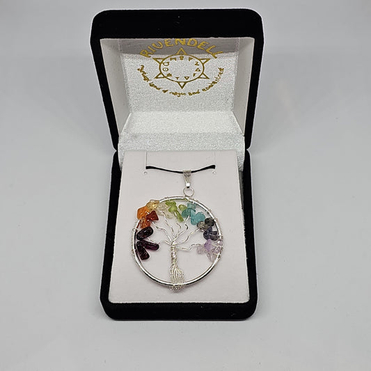 Chakra tree of life chip pendant - Rivendell Shop