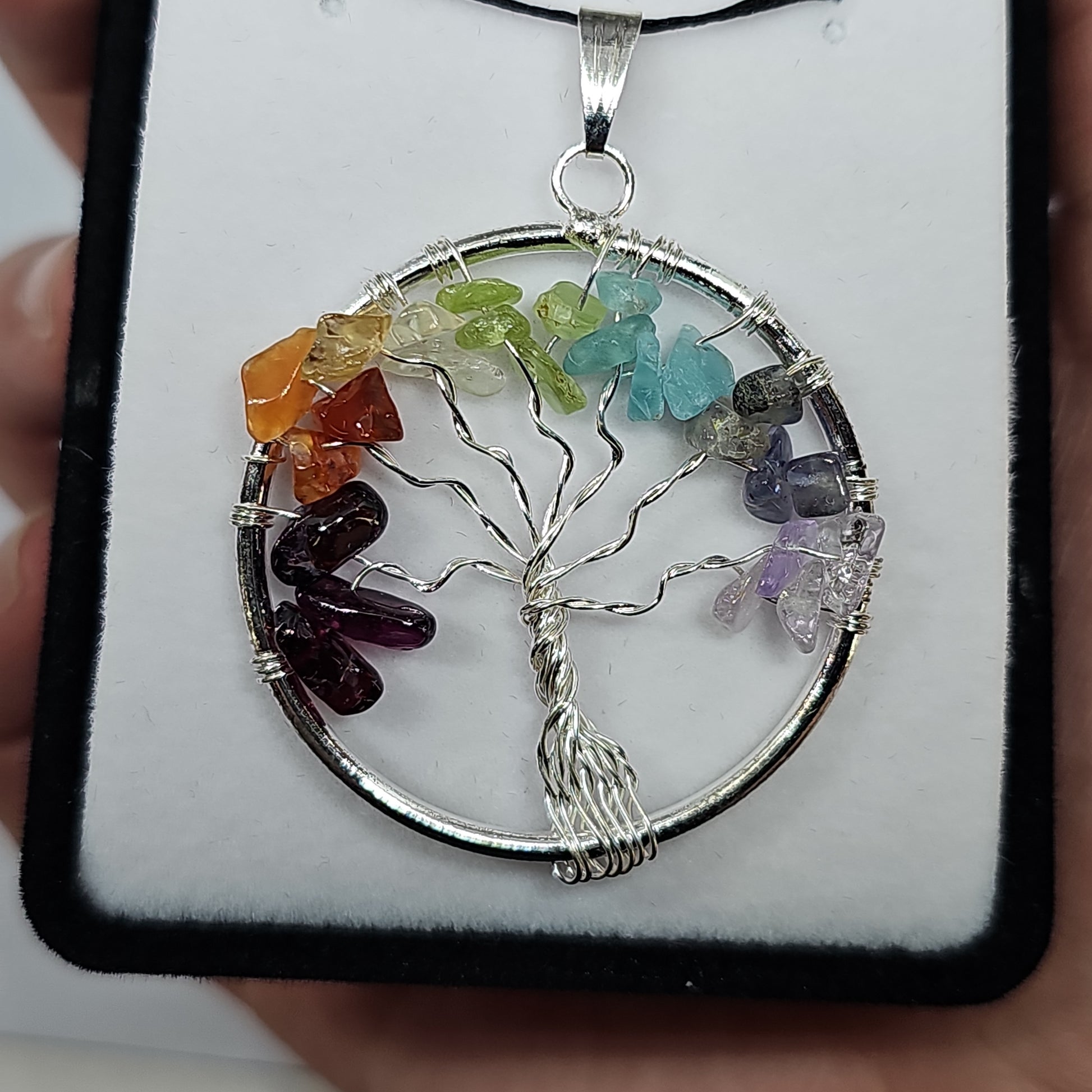 Chakra tree of life chip pendant - Rivendell Shop